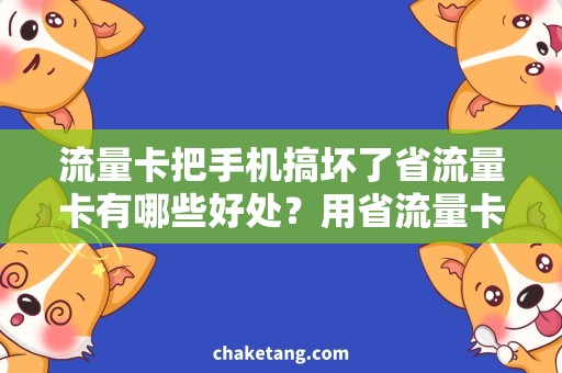 流量卡把手机搞坏了省流量卡有哪些好处？用省流量卡可以解决流量卡把手机搞坏了问题吗？