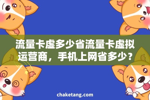 流量卡虚多少省流量卡虚拟运营商，手机上网省多少？