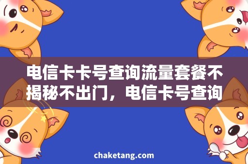 电信卡卡号查询流量套餐不揭秘不出门，电信卡号查询套餐随心选