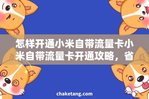 怎样开通小米自带流量卡小米自带流量卡开通攻略，省钱上网常识