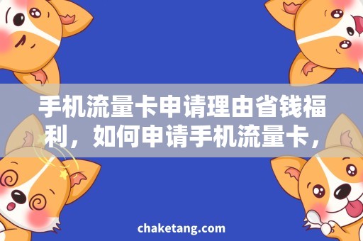 手机流量卡申请理由省钱福利，如何申请手机流量卡，让你省下每一分钱！