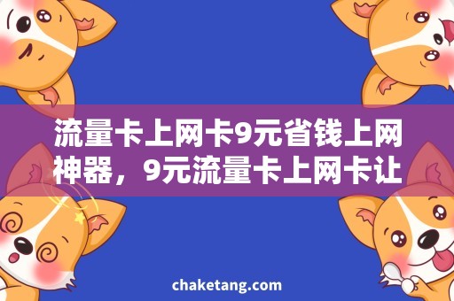 流量卡上网卡9元省钱上网神器，9元流量卡上网卡让你畅享高速上网！