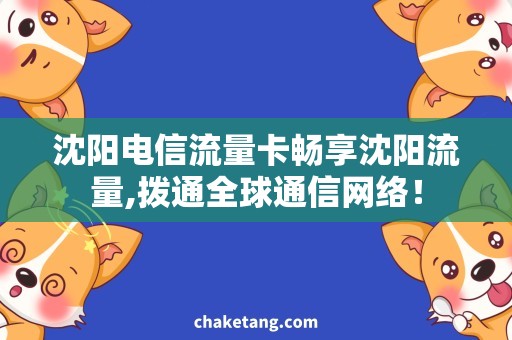 沈阳电信流量卡畅享沈阳流量,拨通全球通信网络！