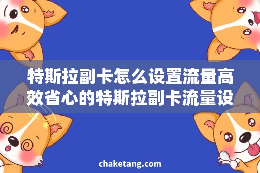 特斯拉副卡怎么设置流量高效省心的特斯拉副卡流量设置技巧