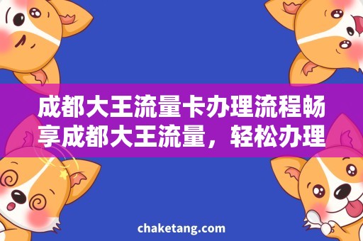 成都大王流量卡办理流程畅享成都大王流量，轻松办理流程全攻略