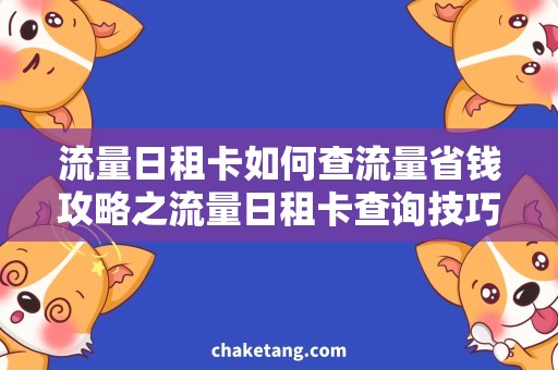 流量日租卡如何查流量省钱攻略之流量日租卡查询技巧，不容错过！