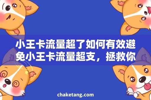 小王卡流量超了如何有效避免小王卡流量超支，拯救你的月底预算？