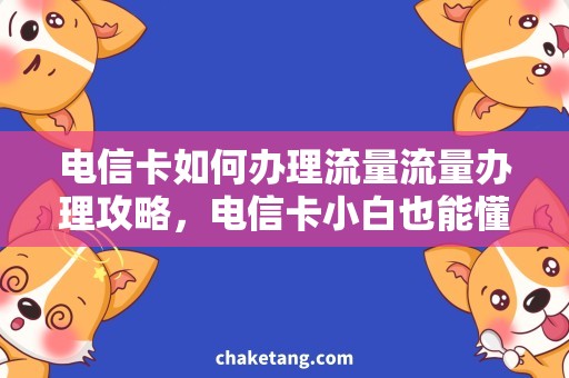 电信卡如何办理流量流量办理攻略，电信卡小白也能懂