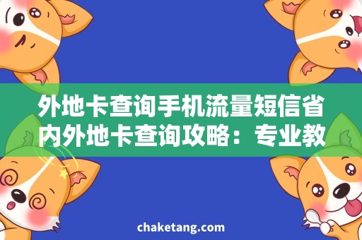 外地卡查询手机流量短信省内外地卡查询攻略：专业教你如何用手机查询流量和短信