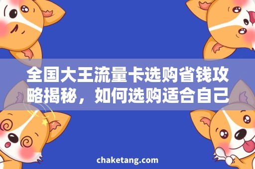 全国大王流量卡选购省钱攻略揭秘，如何选购适合自己的全国大王流量卡