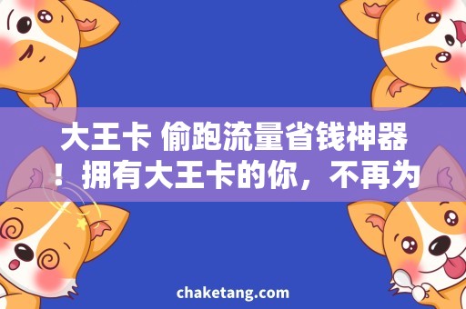 大王卡 偷跑流量省钱神器！拥有大王卡的你，不再为偷跑流量而烦恼！