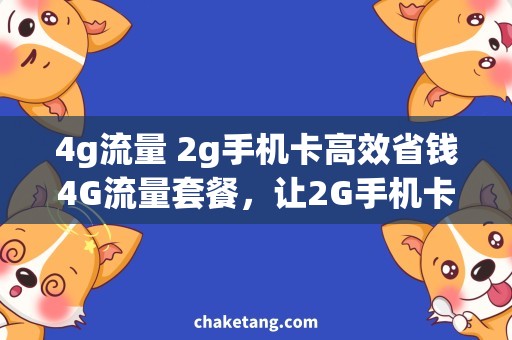 4g流量 2g手机卡高效省钱4G流量套餐，让2G手机卡也能畅享网络