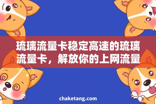 琉璃流量卡稳定高速的琉璃流量卡，解放你的上网流量需求