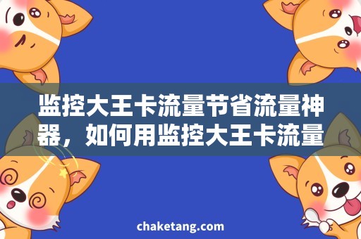 监控大王卡流量节省流量神器，如何用监控大王卡流量避免超支？