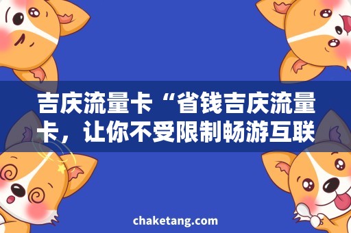 吉庆流量卡“省钱吉庆流量卡，让你不受限制畅游互联网！”