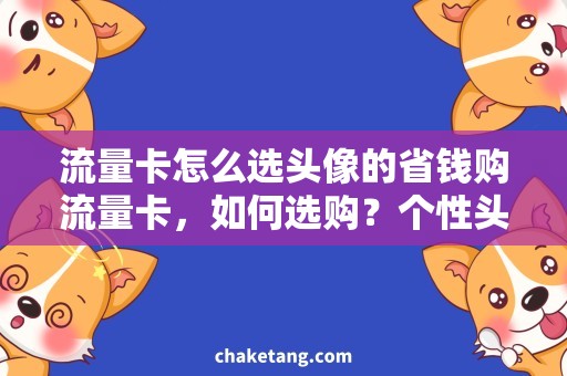 流量卡怎么选头像的省钱购流量卡，如何选购？个性头像选哪种？