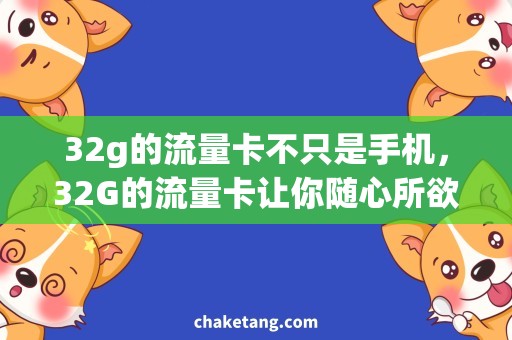 32g的流量卡不只是手机，32G的流量卡让你随心所欲！