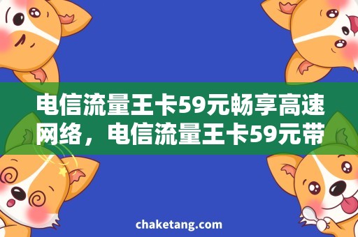 电信流量王卡59元畅享高速网络，电信流量王卡59元带你飞行