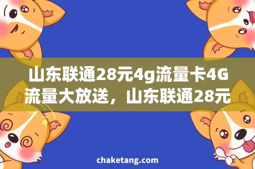 山东联通28元4g流量卡4G流量大放送，山东联通28元惊喜活动来袭