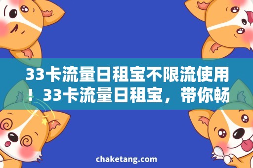 33卡流量日租宝不限流使用！33卡流量日租宝，带你畅享一整天！