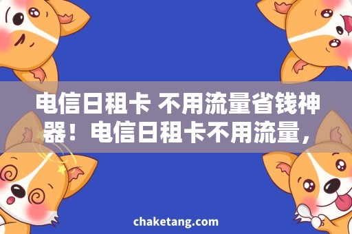 电信日租卡 不用流量省钱神器！电信日租卡不用流量，畅享无限畅聊！