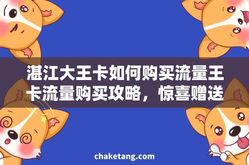 湛江大王卡如何购买流量王卡流量购买攻略，惊喜赠送等你来！