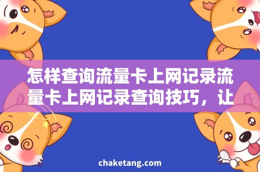 怎样查询流量卡上网记录流量卡上网记录查询技巧，让你轻松掌握上网足迹