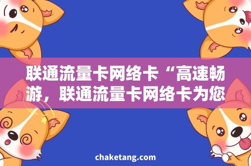 联通流量卡网络卡“高速畅游，联通流量卡网络卡为您畅享网络世界！”