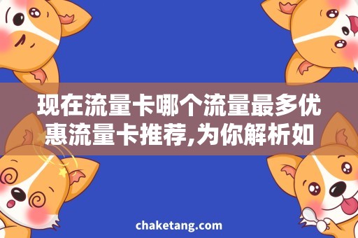 现在流量卡哪个流量最多优惠流量卡推荐,为你解析如何选购流量卡