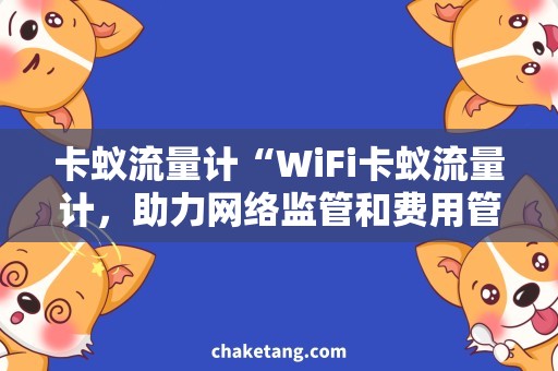 卡蚁流量计“WiFi卡蚁流量计，助力网络监管和费用管理”