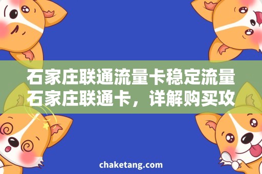 石家庄联通流量卡稳定流量石家庄联通卡，详解购买攻略