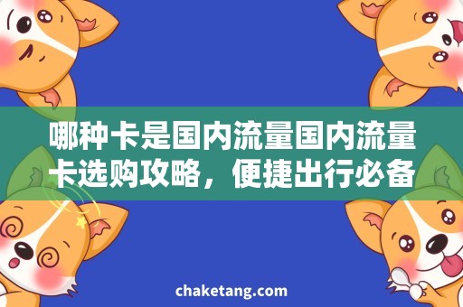 哪种卡是国内流量国内流量卡选购攻略，便捷出行必备！