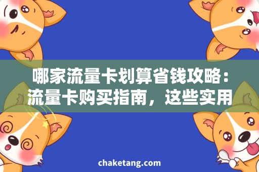 哪家流量卡划算省钱攻略：流量卡购买指南，这些实用小技巧能让你更划算