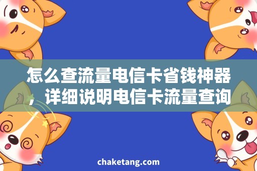 怎么查流量电信卡省钱神器，详细说明电信卡流量查询方法