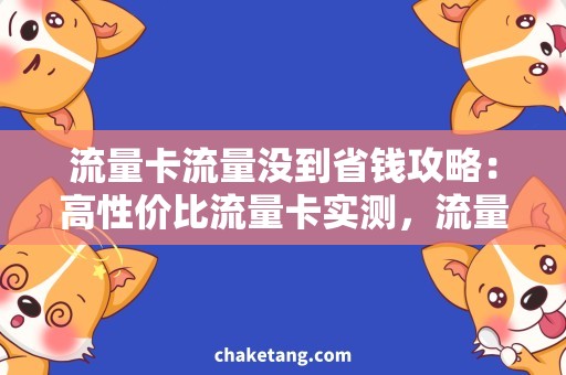 流量卡流量没到省钱攻略：高性价比流量卡实测，流量没到也别怕！