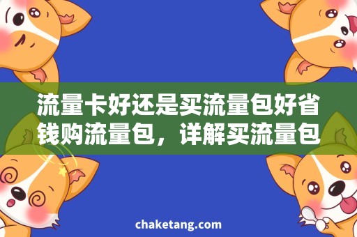 流量卡好还是买流量包好省钱购流量包，详解买流量包好还是流量卡更划算