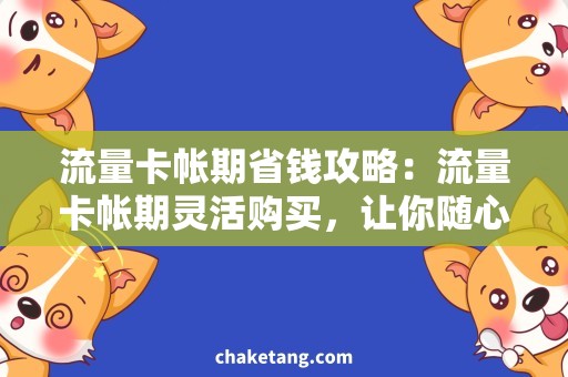 流量卡帐期省钱攻略：流量卡帐期灵活购买，让你随心所欲畅享流量！