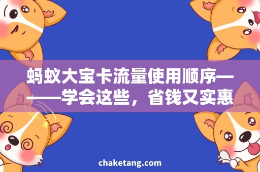 蚂蚁大宝卡流量使用顺序———学会这些，省钱又实惠！蚂蚁大宝卡流量使用顺序详解