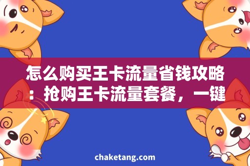 怎么购买王卡流量省钱攻略：抢购王卡流量套餐，一键畅享全网畅游