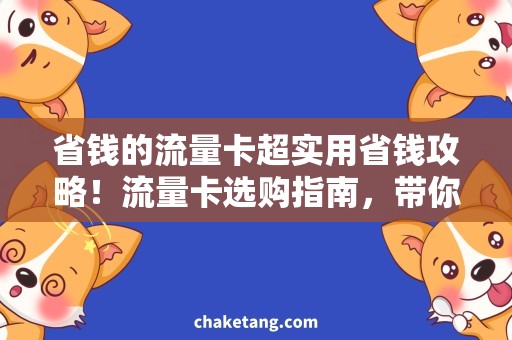 省钱的流量卡超实用省钱攻略！流量卡选购指南，带你轻松上网