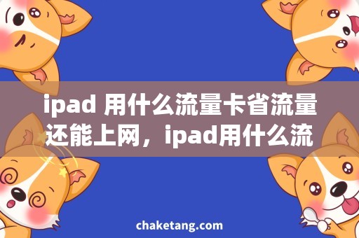 ipad 用什么流量卡省流量还能上网，ipad用什么流量卡最划算？