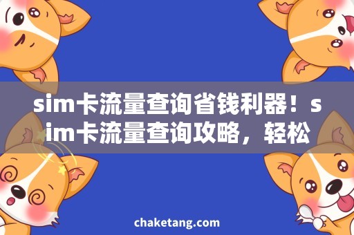 sim卡流量查询省钱利器！sim卡流量查询攻略，轻松掌握流量使用情况