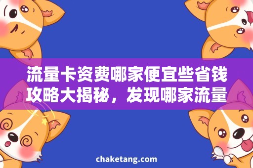 流量卡资费哪家便宜些省钱攻略大揭秘，发现哪家流量卡资费更便宜些！