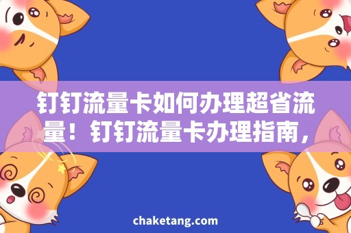 钉钉流量卡如何办理超省流量！钉钉流量卡办理指南，轻松解决教育、企业远程办公需求