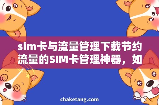 sim卡与流量管理下载节约流量的SIM卡管理神器，如何下载？