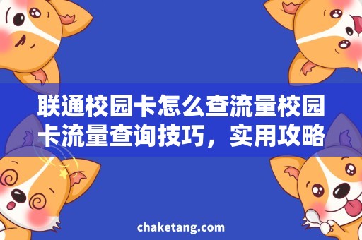 联通校园卡怎么查流量校园卡流量查询技巧，实用攻略分享