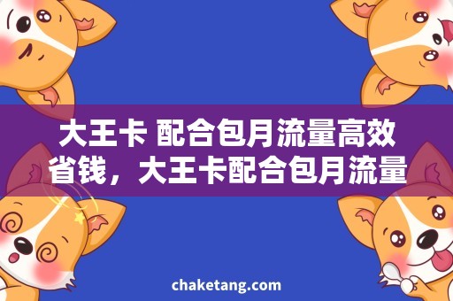 大王卡 配合包月流量高效省钱，大王卡配合包月流量让你畅享流媒体服务