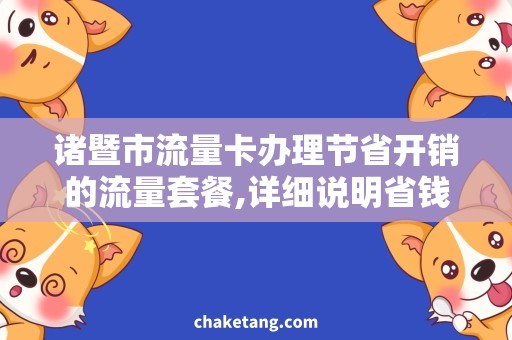 诸暨市流量卡办理节省开销的流量套餐,详细说明省钱攻略