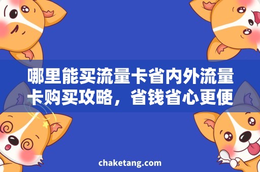 哪里能买流量卡省内外流量卡购买攻略，省钱省心更便捷