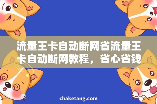 流量王卡自动断网省流量王卡自动断网教程，省心省钱又保护手机流量！